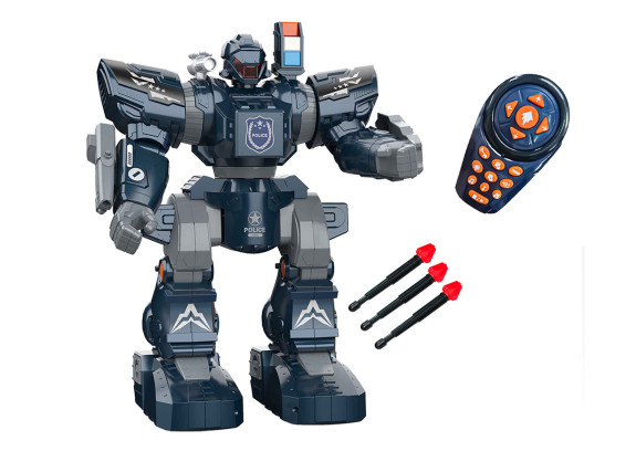 Robot Police strieľajúce s efektmi RC na diaľkové ovládanie 38 cm