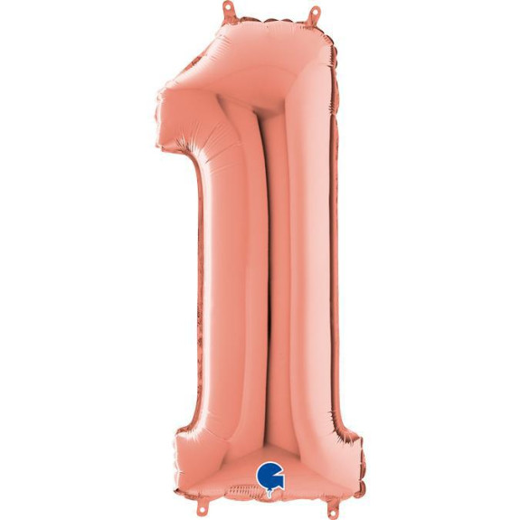 Fóliový balónik - Nafukovacie číslice Rose Gold 66 cm