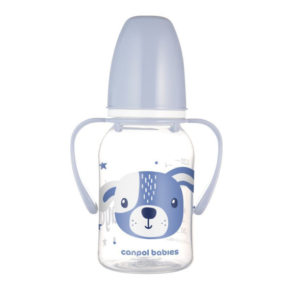 Fľaša úzkohrdlá s úchytmi Cute Animals 120 ml Canpol babies