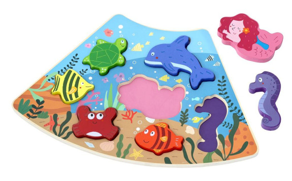 Drevené puzzle Podvodný svet prepojiteľné 2Kids Toys