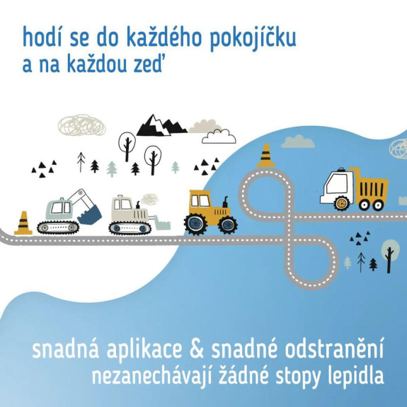 Nástenné samolepky do detskej izby, Tractors on street Sipo