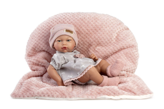New Born dievčatko - realistická bábika bábätko s celovinylovým telom 853 - 38 cm Guca