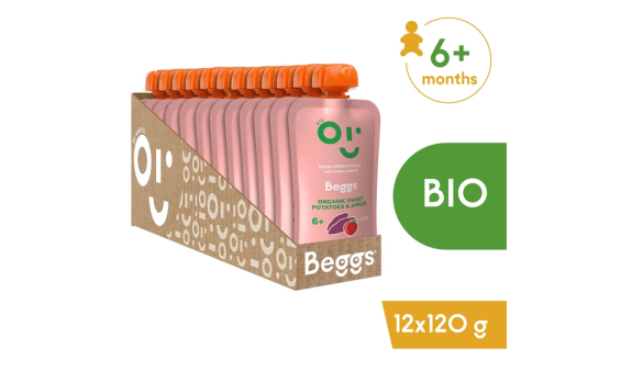 BIO Batáty a jablká (120 g) 12 ks Beggs