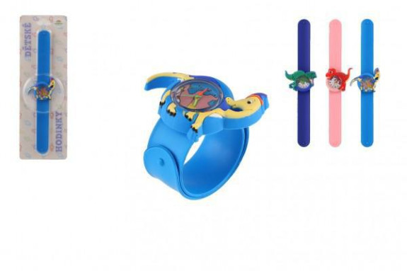 Hodinky detské samonavíjací dinosaurus silikón 22 cm
