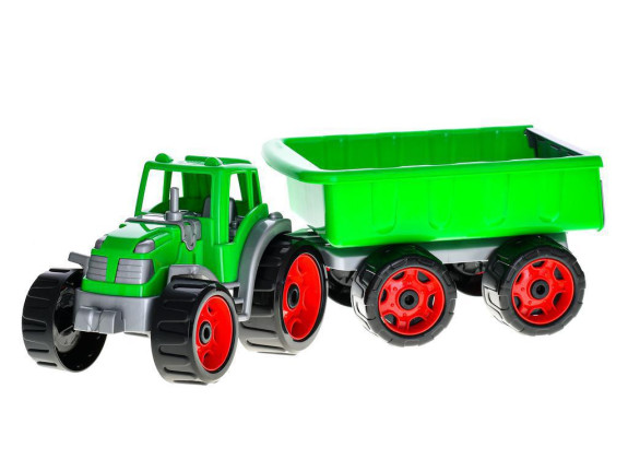 Traktor so sklápacím prívesom 54 cm zelený