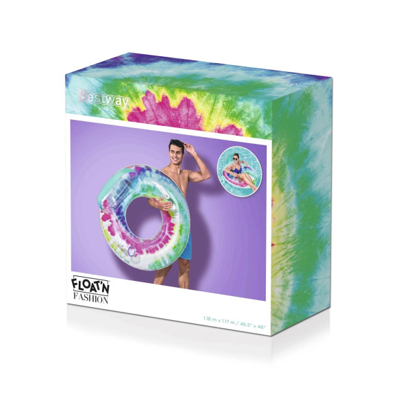 Nafukovací kruh/kreslo s úchytmi Tie Dye 118 x 117 cm Bestway