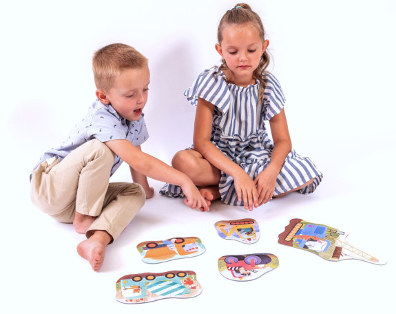 Vééľké puzzle Stavebné stroje KukiKuk