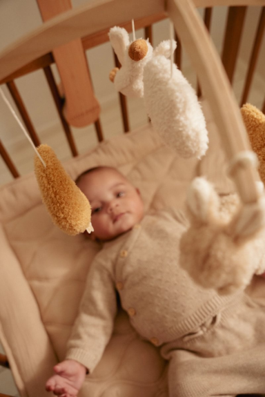 Hudobný kolotoč drevený Newborn Naturals Little Dutch