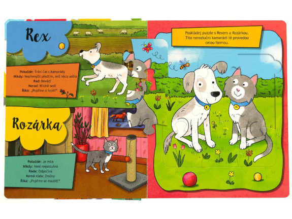 Kamaráti zvieratká kniha s puzzle Priatelia z farmy