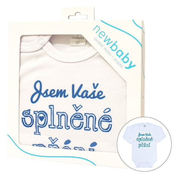 Body s potlačou New Baby Som Vaše splnené prianie - darčekové balenie