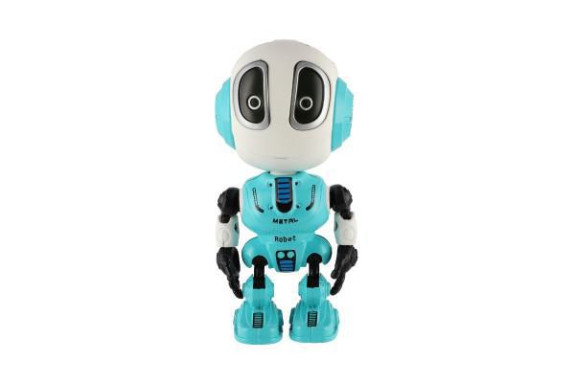 Robot Echo opakujúce vety kovový 12 cm na batérie so zvukom so svetlom