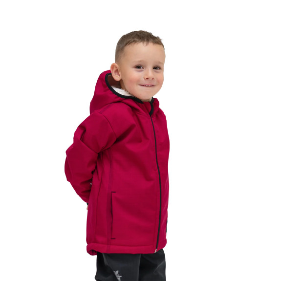 Detská zimná softshellová bunda s baránkom Lamb Red Esito