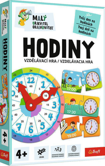 Malý objaviteľ Hodiny vzdelávacia spoločenská hra 19x29x4 cm