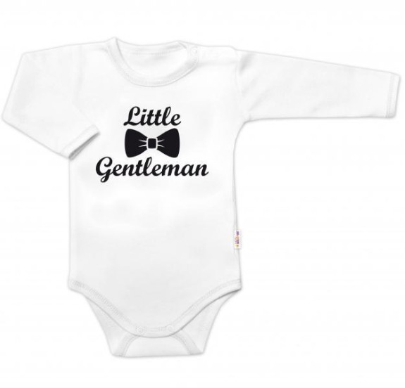 Body dl. rukáv Little Gentleman - bielo/čierne Baby Nellys