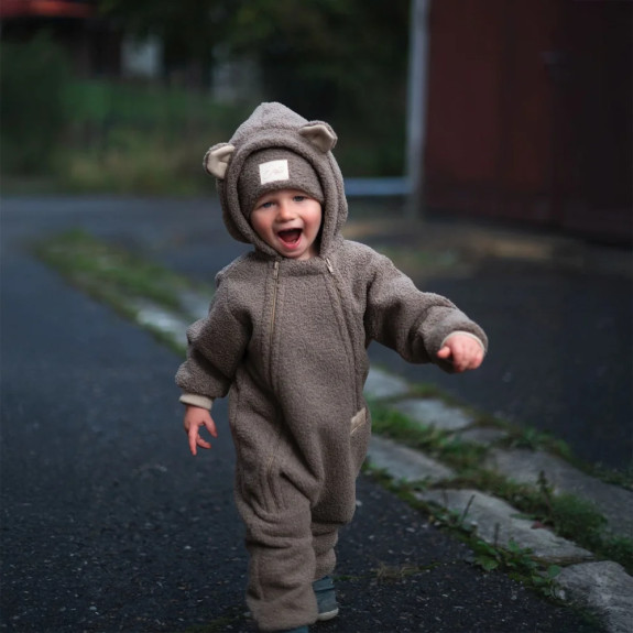 Rastúca zimná kombinéza Teddy fleece double Brown Esito
