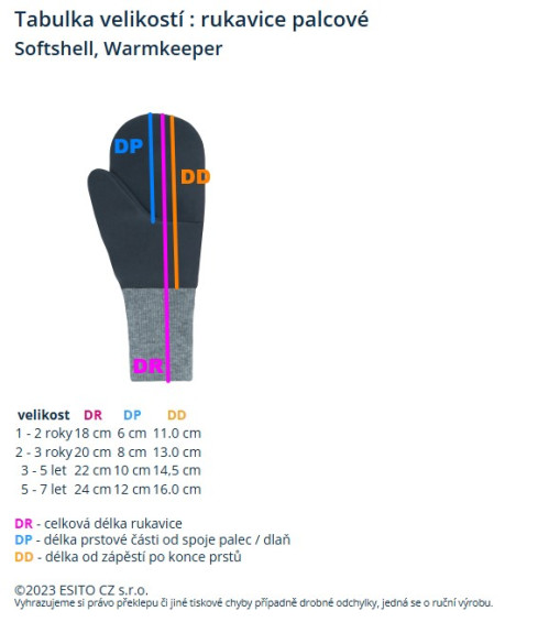 Zimné palcové rukavice softshell s baránkom Lamb Raspberry pink Esito