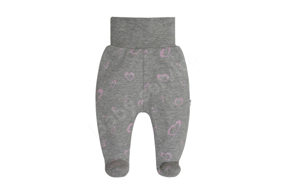 Zateplené polodupačky Srdiečka Baby Service Šedé