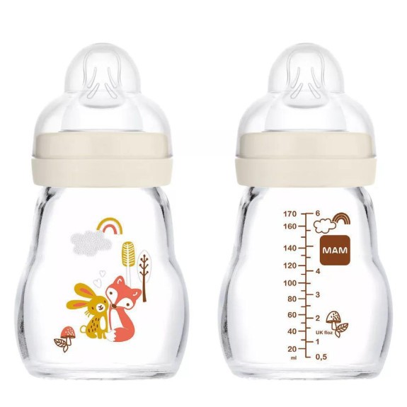 Detská sklenená fľaša 170 ml Feel Good MAM 0+