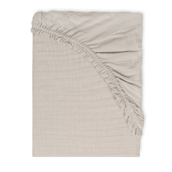 Mušelínové prestieradlo s gumou 58 x 110 x 8 cm béžovej BabyMatex