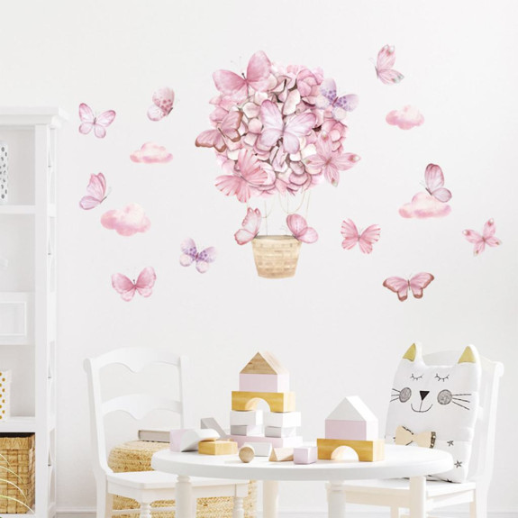 Nástenné samolepky do detskej izby, Pink Butterflies Sipo