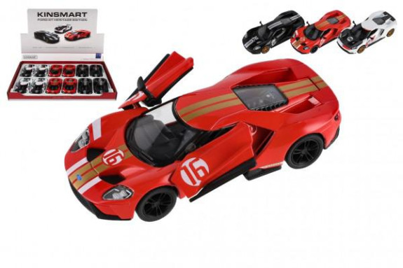 Auto Kinsmart Ford GT 1:38 kov/plast na spätné natiahnutie