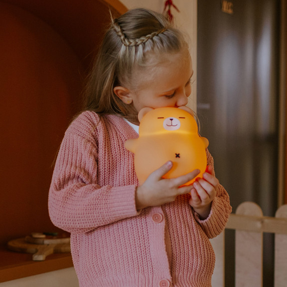 LED silikónová nočná lampička - chrápajúci medvedík Mary's