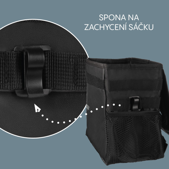 Odpadkový kôš do auta vodotesný s vekom black Zopa