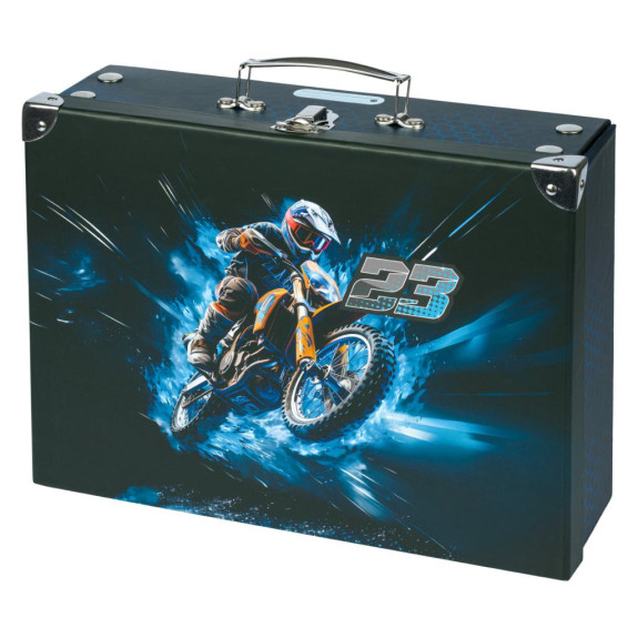 Skladací školský kufrík Motorka s kovaním Baagl