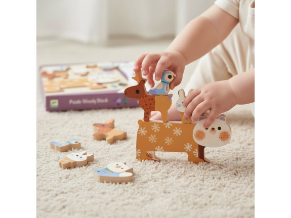 Drevené puzzle WoodyStack 5 ks Djeco