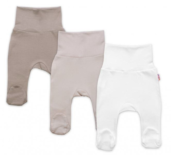 Rastúca výhodná sada, 3x polodupačky pre bábätko Nature - béžová/taupe/biela