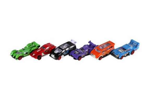 Auto závodné 6 ks kov/plast 8 cm na voľný chod