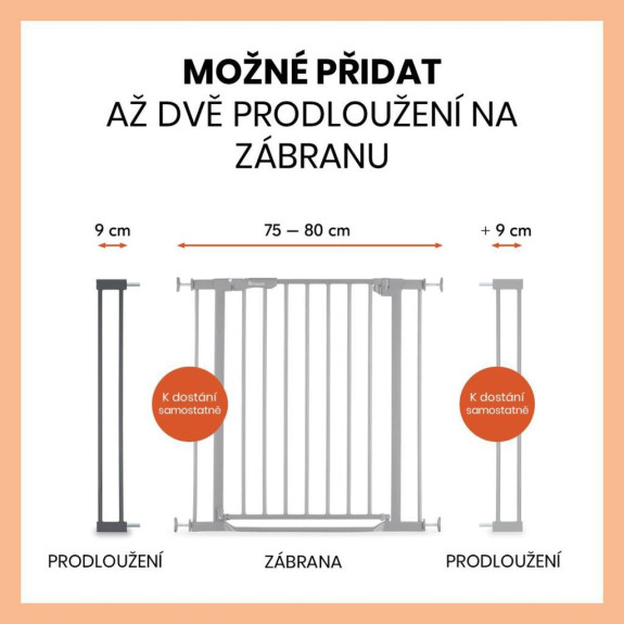 Zábrana Open N Stop 2 rozšírenie o 9 cm Hauck