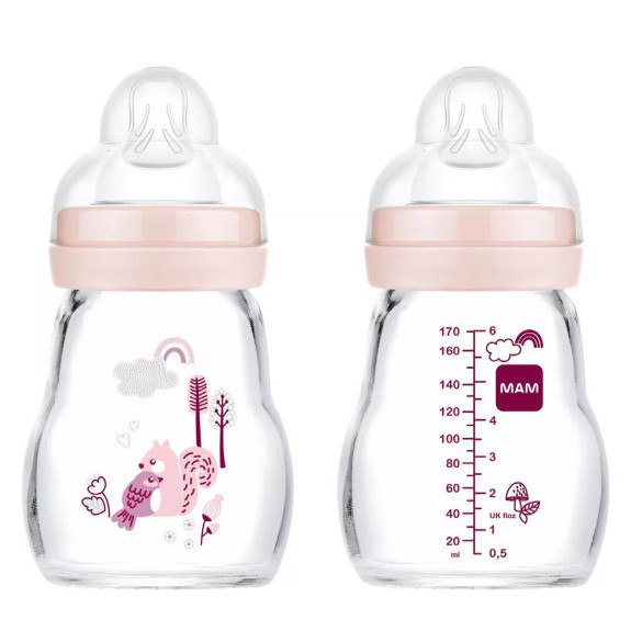 Detská sklenená fľaša 170 ml Feel Good MAM 0+