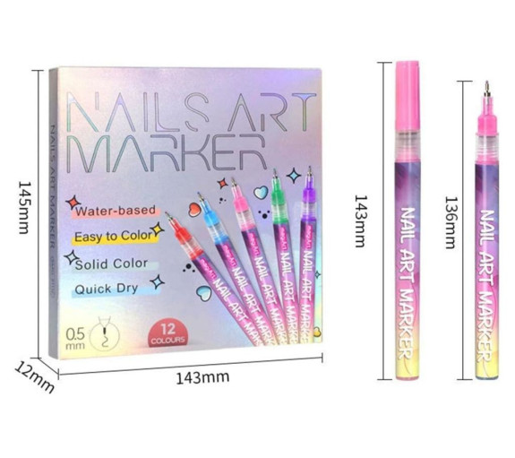 Sada farieb na nechty Fixy Nail art 12 ks