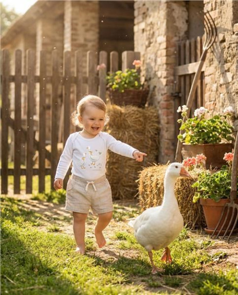Detské body s potlačou New Baby Husičky