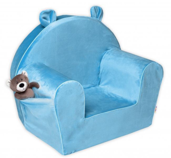 Detské kresielko Teddy Velvet s bočným vreckom Baby Nellys, modré