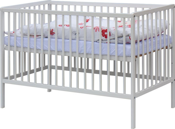 Detská postieľka biela s kompletnou výbavou 120 x 60 cm Soly Scarlett
