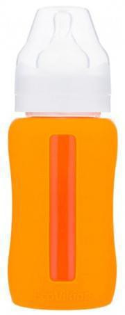 Dojčenská fľaša sklenená 240 ml široká silikónový obal