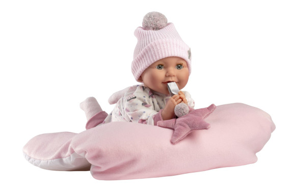 Mrkacia realistická bábika bábätko so zvukmi a mäkkým telom 42 cm New born Llorens