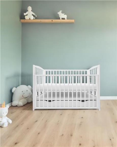 Detská postieľka so sťahovacou bočnicou a šuplíkom biela New Baby Lilly