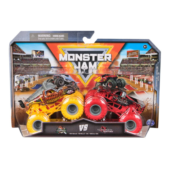 Monster Jam - zberateľský kovový model auta Monster Truck, set 2 modelov, 1:64
