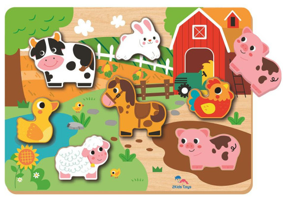 Vkladacie puzzle Farma 2Kids Toys