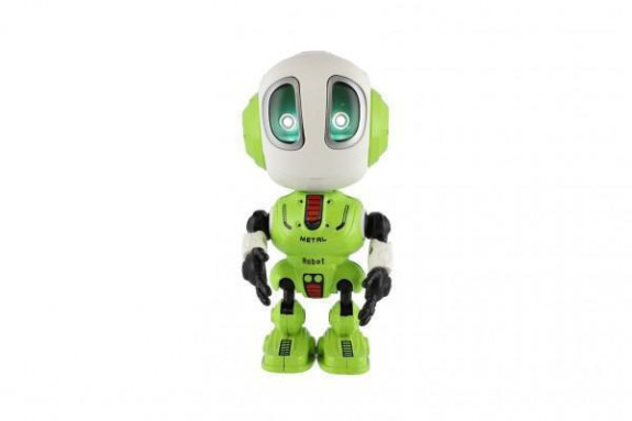 Robot Echo opakujúce vety kovový 12 cm na batérie so zvukom so svetlom