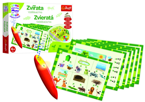 Malý objaviteľ Zvieratá + kúzelná ceruzka edukačná spoločenská hra Trefl