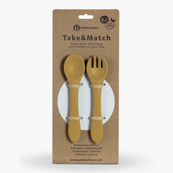 Príbor silikónový Take & Match 6 m+ Petite & Mars