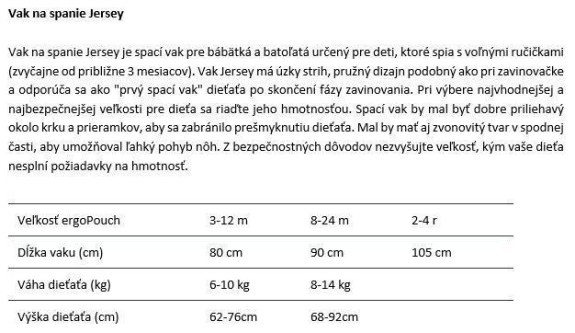 Vak na spanie organická bavlna Jersey Sage 2,5 tog