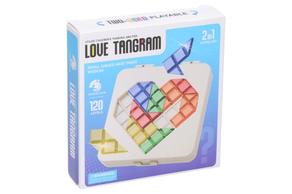 Tangram hlavolam srdca 12 cm
