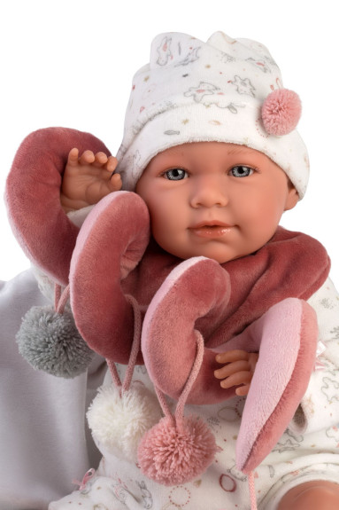 Obleček pre bábiku New Born veľkosti 40-42 cm a podložka so špirálou Llorens