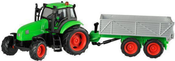 Traktor s vlečkou na zotrvačník so zvukom a svetlom, kov