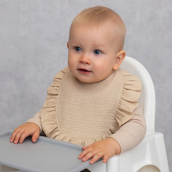 Nepremokavý mušelínový podbradník s volánikom Nature Baby Nellys